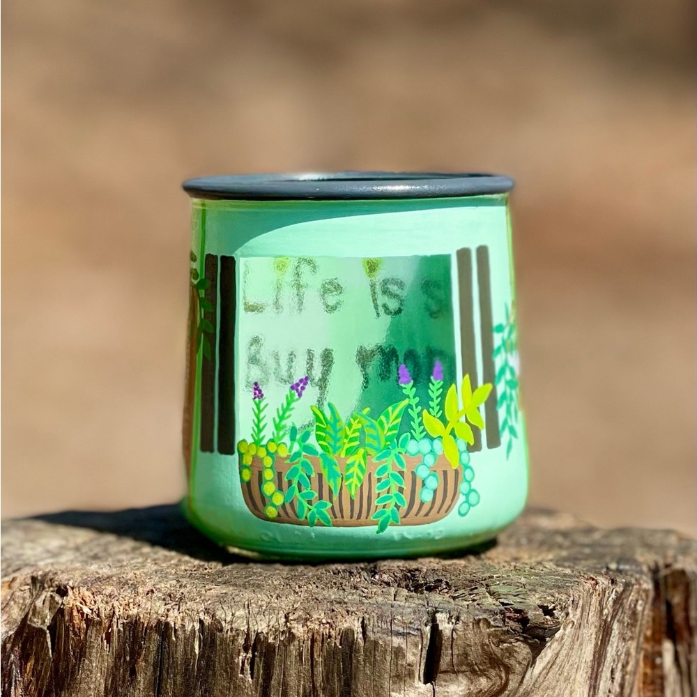 Handpainted Planty jar